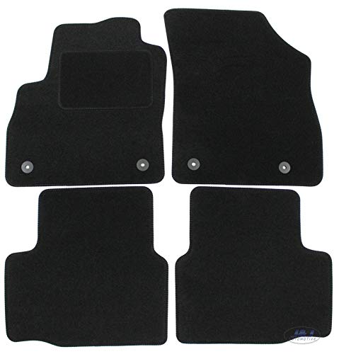 J&J AUTOMOTIVE Tapis de Sol en Velours Noir sur Mesure pour Opel Astra K 2015-2021, Ajustement Précis, Base Antidérapante, Zone des Pédales Renforcée