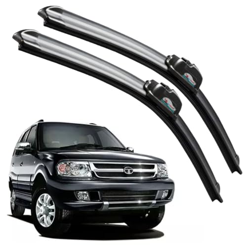 Image of Frameless Rubber Car Wiper Blades Set of 2 Compatible with (Safari Dicor (2008-2012) (D-24,P-20))