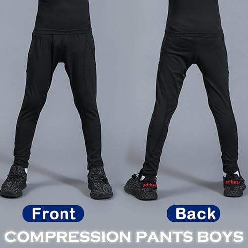 SS COLOR FISH Boys Compression Pants Athletic Baselayer Youth Boy Compression Leggings Basketball Running Tights for Boy3