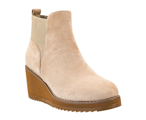 Corkys Footwear Apple Sauced Wedge Bootie, Featuring a 2.25 Inch Heel, Soft Cushioned EVA Insoles for All Day Wear, A Full Inside Zip with an Elastic Gore Sock Top Upper3