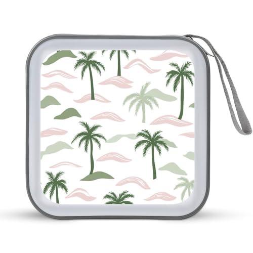 Image of Jubonexis Palm Trees and Small Islands CD Case DVD Storage Case Portable for Car Home Travel