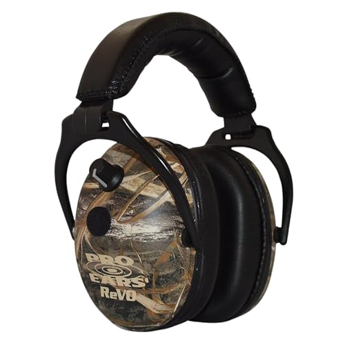 Pro Ears ReVO Electronic Earmuffs, Child-Sized Hearing Protection Muff, NRR 25, Dual Circuit Boards, Exclusive DLSC Technology, Pro Form Leather Seals, Made in USA, Max 5 Camo
