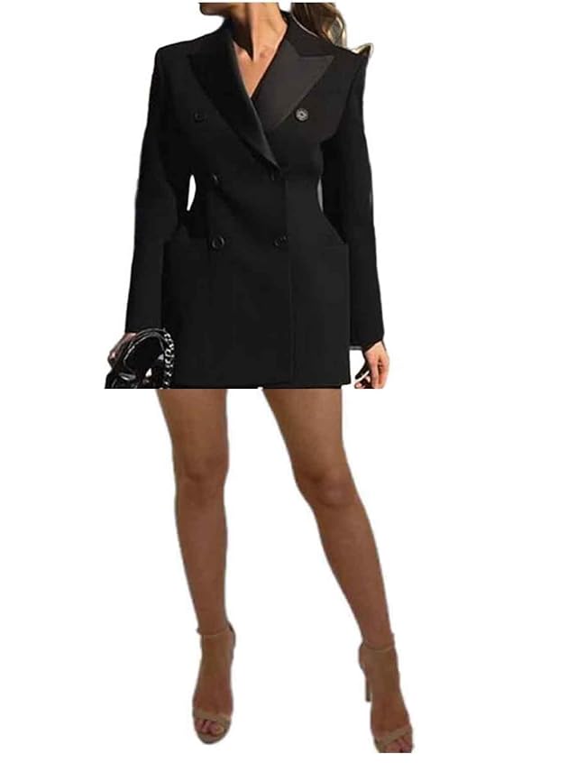 Womens Business Suit Blazer Peak Lapel Tuxedos Coat for Homecoming Banquet