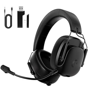 Gvyugke Gaming Headset Wireless mit Mikrofon für PS5, PS4, PC, Switch, Mac, 2.4GHz+BT+Kabel(≤20ms), Surround Sound Faltbarer Gaming Kopfhörer kabellos mit Mic Noise Cancelling, Verstellbarer Kopfbügel