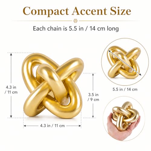 Escultura Nudo Dorado para Decoración de Mesa miniatura 3