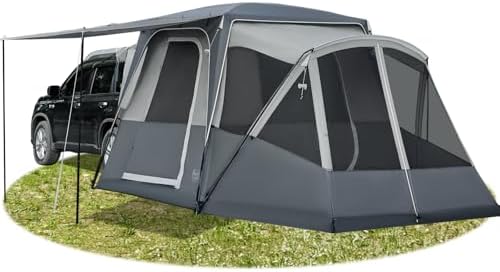 TIMBER RIDGE 5-9 Person SUV Tent with Screen Porch and Awning for Family Camping, Weather Resistant and Portable Van or Car Tent, Includes Rainfly and Storage Bag, 13
