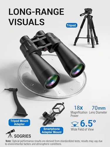 Image of 18x70 Binoculars for Adults, High Power 70mm Aperture | Explore Astronomy, Stargazing, Wildlife and Coastal Views with Bright Vision for Long Distance Outdoor Observation