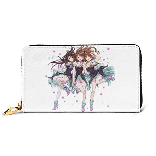 Hdadwy BANDAI NAMCO Entertainment Anime Geldbörse RFID Blocking Echtes Leder ZipAround Geldbörsen Geldbörse Reisetasche um Kartenhalter Organizer Clutch Bag