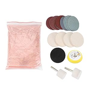 34 Stuks Glas Polijstset Schrapen Ceriumoxide Polijstpoeder Polijstpad En Wiel 230 G En 2 Vilt Polijstschijven