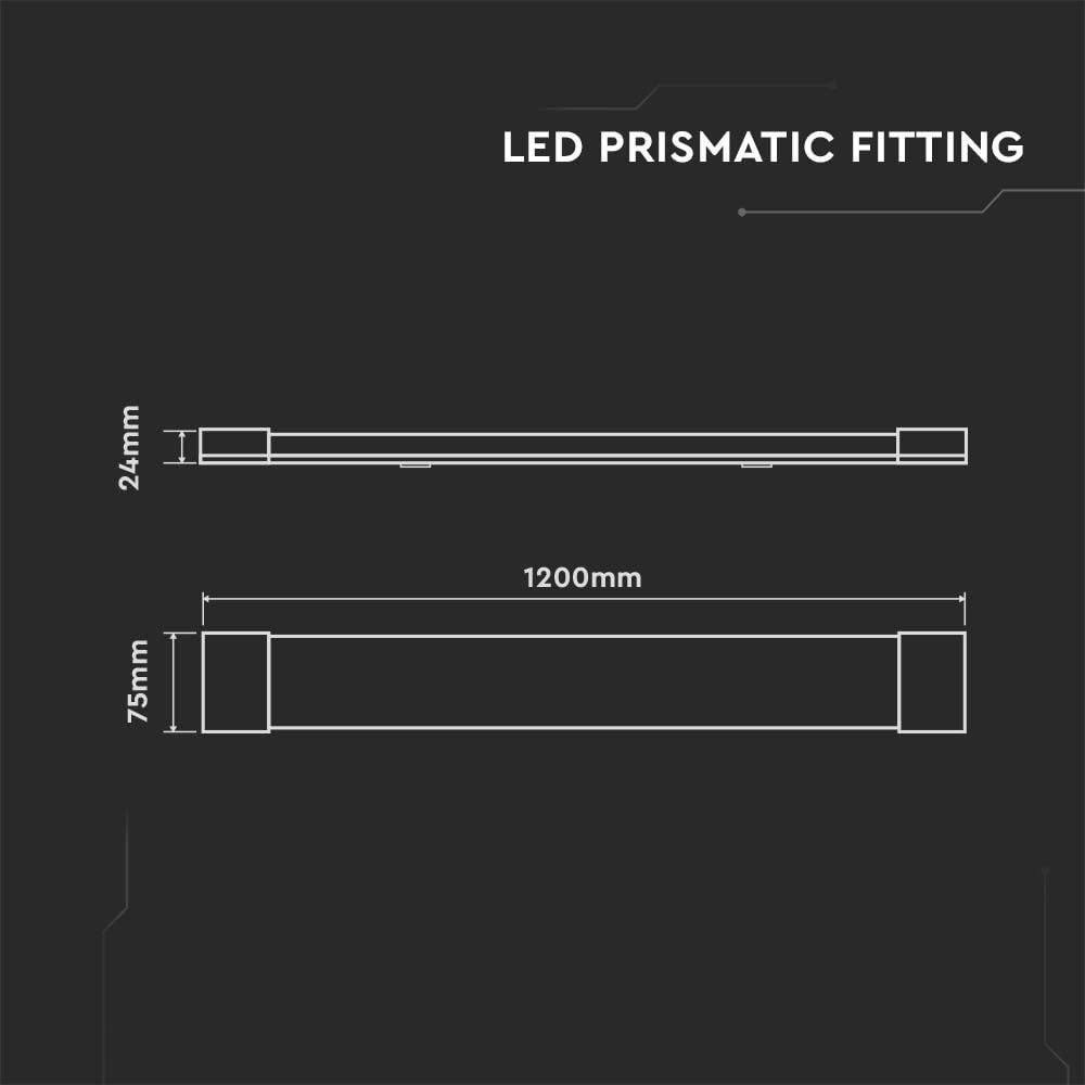 V-TAC 4x Plafoniere LED 120 CM da Soffitto o Parete - 40W - con Chip Samsung - Lampada Rettangolare 4300 Lumen IP20 per Parete, Garage, Negozio - Tubo LED - Luce 6500k Bianca Fredda