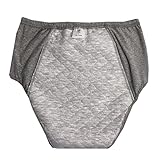 Men's Incontinence Underwear - Washable Incontinence Briefs for Patients Elders, Anti- Leakage Reusable Diaper Underwear ,M,Grey