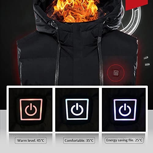 Chaleco calefactable USB unisex con 3 niveles de temperatura ajustable para invierno 4
