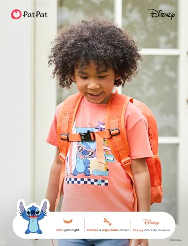 Image of Disney Lilo & Stitch Boys /Girls Backpack for Elementary Kindergarten TK 12L | Water-Stain-Tear-Resistant Fabric, Lightweight 350g, Ergonomic Padded Adjustable Straps, Chest Strap Support, Large Capacity