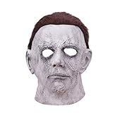 Demi Sharky 2021 Halloween Scar Grey Michael Myers Mask for Halloween Carnival Costume Party Masquerade, Latex mask Brown