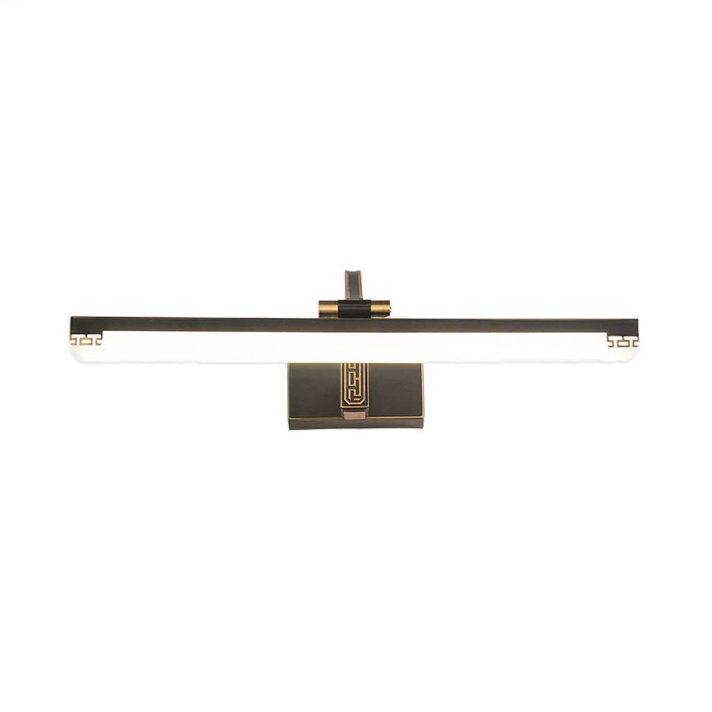 Luz sobre espejo para baño Espejo iluminado resistente al óxido con ajuste de temperatura de color para Vanity Bathroom Wall(Nero,72cm)