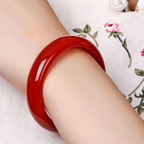 Gemstone Bangles for Women, Genuine Translucent Brazilian Red Agate, Gift for Wife on Valentine's Day3