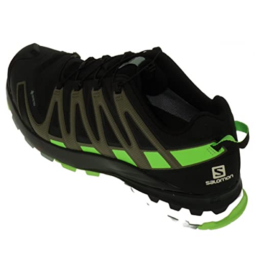 Image of SALOMON Men's XA PRO 3D v8 Gore-TEX Trail Running Shoes, Black Green Gecko Green Milieu, 11