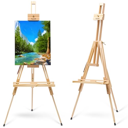 Versatile Tripod Field Painting Easel with Carrying Bag - Adjustable Solid Pine Wood Artist Easel Stand for Adults, Beginners, Plein Air Painting, Holds Canvas up to 25 Inches, Indoor & Outdoor Use