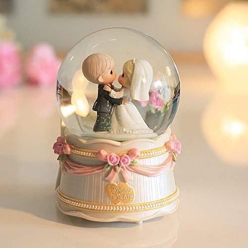 SMUSC Drop frame Doll Music crystal ball music box music box rotary snow wedding gift creative practical,Music: the city of the sky