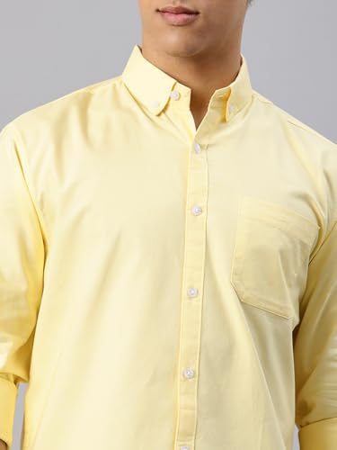 Image of Majestic Man Men's Solid Pure Cotton Casual Shirt - Slim Fit | Full Sleeves | Soft & Breathable Fabric