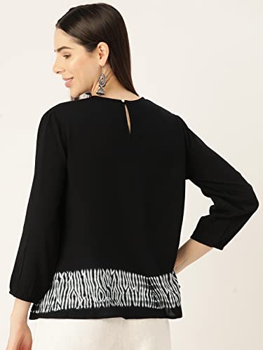 Image of Maaesa Pink Split Tie Dyed Rayon Staple Top