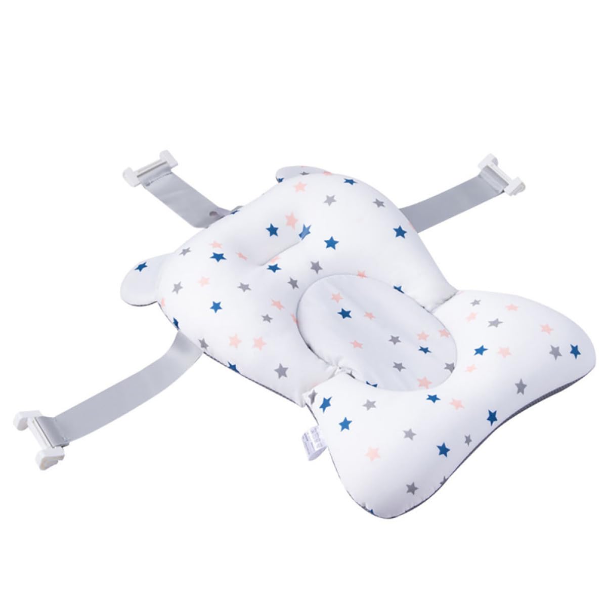 Mikikit Bath Cushion Floating Support Mat for Newborns, Bathtub Seat Star Pattern, Soft Mesh Bath Net for Summer Bathing and Sink Use