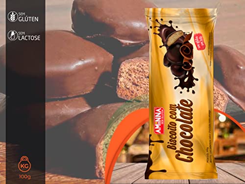 Aminna Bolacha Biscoito Com Chocolate Sem Glúten 100G