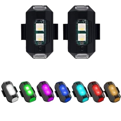 4Pcs Drone Storbe LED Lights Drone Anti-Collision Strobe Light Bike Tail Lights USB Recharge 4 Colors 22 Modes Fits DJI Mini, Mavic air 2 Pro, Phantom, Inspire, Zoom Bike Motocycle