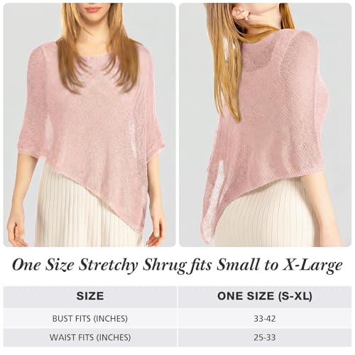 Image of Women Sheer Poncho Shrug Summer Sheer Blouse Top Lightweight Poncho Bolero for Evening Dress