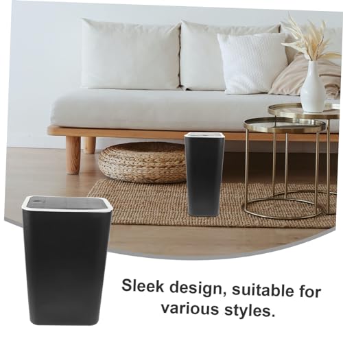 Papelera para dormitorio y vestidor con tapa a presión cubo de basura elegante para oficina 7