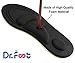 Dr. Foot's Arch Support Insoles, Help Against Plantar Fasciitis, Metatarsal and Heel Pain, Diabetic Anti-Sweat Foam Comfortable Insoles for Shock Absorption (L | 7~12 US Men's, Black)