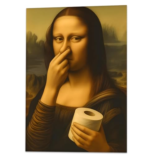 Mona Lisa Toilette Bilder Lustiges Poster Mona Lisa Hält Sich Die Nase Zu