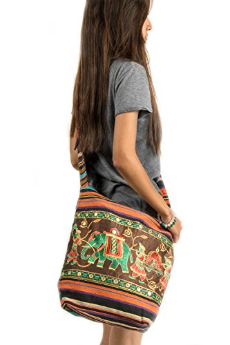 Patchwork Brown Cotton Women Hobo Crossbody Shoulder Large Bag Hipster Boho Sling Messenger School Casual2