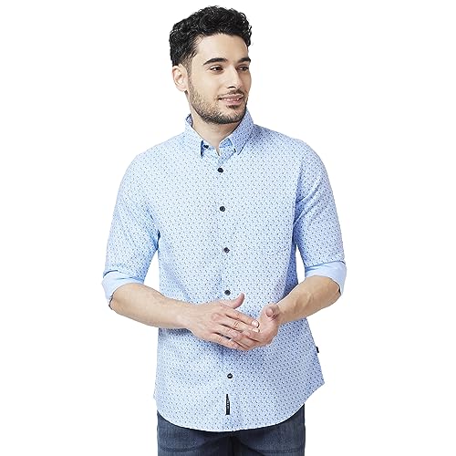 Image of Spykar Men's Regular Fit N /A Full Sleeve Printed Casual Shirts