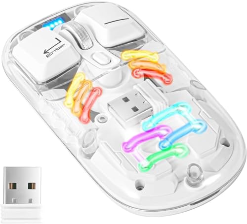 Image of ETZIN Wireless Mouse Tri-Mode 2.4GHz /BT5.0 /BT5.0Bluetooth Silent Rechargeable Mouse with USB Receiver Mouse Compatible with Laptop,PC,MacBook,Chrombook,i-Pad,Tablet EPL-1275KM (White)