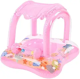 Boia Infantil Little Float com Cobertura Removível para Piscina, Assento Anatômico e Proteção Solar 0 a 3 Anos – Segurança e Conforto