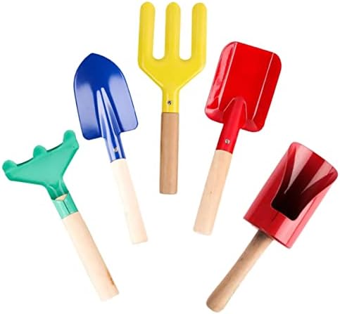 Happyyami 5 Piezas Herramientas de Jardinería Rastrillo y Azadas para Utensilios de Jardín con Ergonómico y Material Resistente