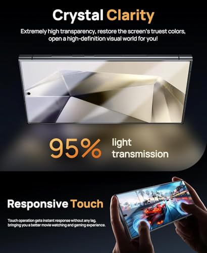 Image of Mr.Shield Screen Protector for Samsung Galaxy S24 Ultra, 9H Hardness Tempered Glass Screen Guard, Military Grade Shatterproof, Easy Installation Tray, HD Clarity, Case-Friendly [2 Pack]