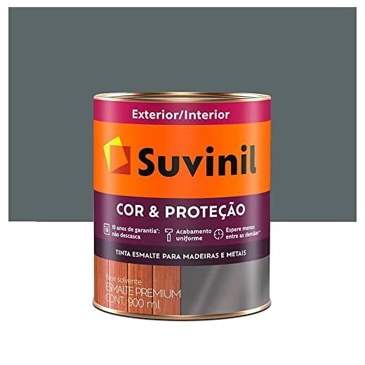 Tinta Esmalte Sintético Cor e Proteção Brilhante Para Madeira e Metal Cinza Escuro 900ml - 53378246 - SUVINIL - Tinta Esmalte Sintético Cor e Proteção Brilhante Para Madeira e Metal Cinza Escuro 900ml - SUVINIL