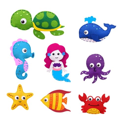 Kit de costura de fieltro infantil Toddmomy con temática marina para manualidades DIY en casa