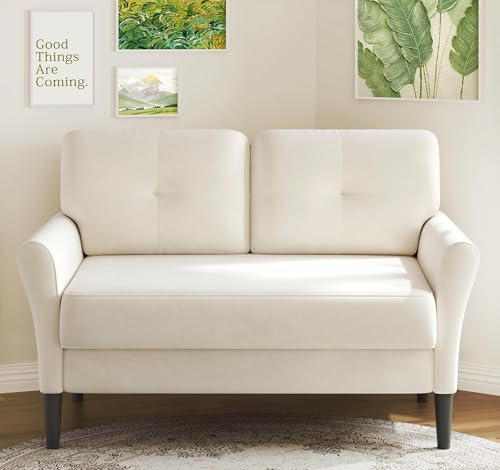 Small Sofa Couch, 48" Loveseat Sofa, Soft Velvet Love Seat