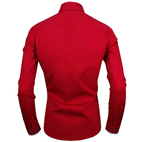 Image of Zombom Men's Solid Cotton Blend Regular Fit Full Sleeve Collared Neck Casual Shirt for Men