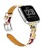Joyozy Genuine Leather Bands Compatible with Fitbit Versa &New Fitbit Versa Lite Smartwatch,Replacement for Accessories Fitness Strap Women Men(5.5" - 7.8")