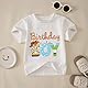 Geburtstags T-Shirt für Jungen 1-6 Jahre Birthday Boy Kinder Shirt Niedliches Cartoon Druck Tshirt Sommer Kurzarm Top Baumwolle Kinderkleidung Baby Geburtstagsparty Outfit(Weiß 6 Jahre)