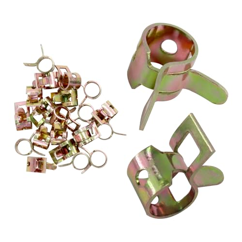 AUXBC 20Pcs 1/4Inch Spring Band Type Fuel Hose Clamps 6mm Silicone Vacuum Hose Pipe Clamp Fasteners Water Pipe Air Tube Clamps Fit 6.5-7.1mm OD Hose