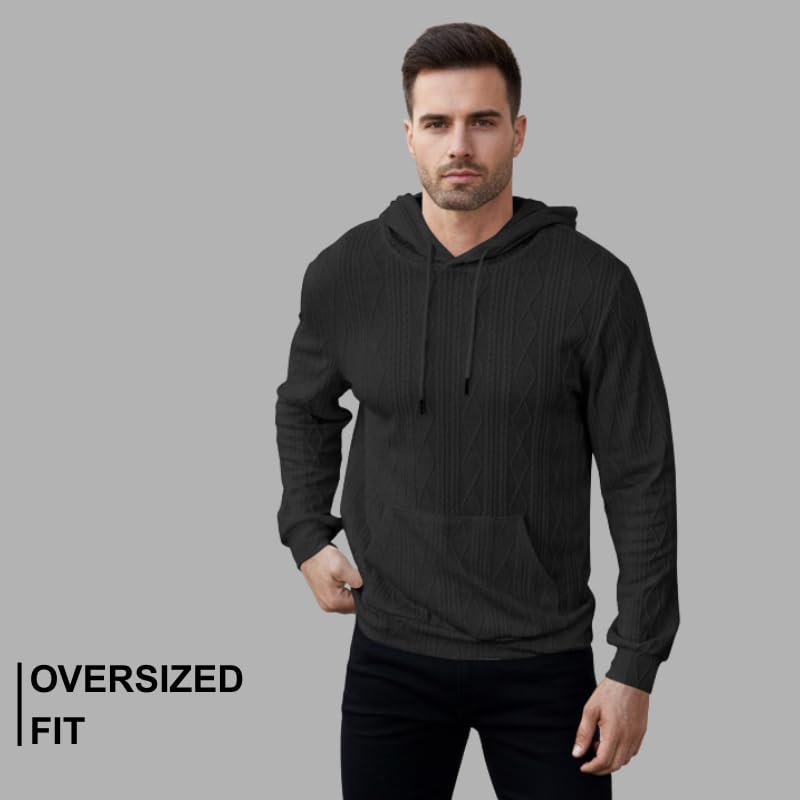 Image of Leriya Fashion Hoodie for Men Stylish |Oversized Hoodie for Man |Sweatshirt for Mans with Hoodies|Sweatshirts for Man Kangaroo Pocket & Drawstring