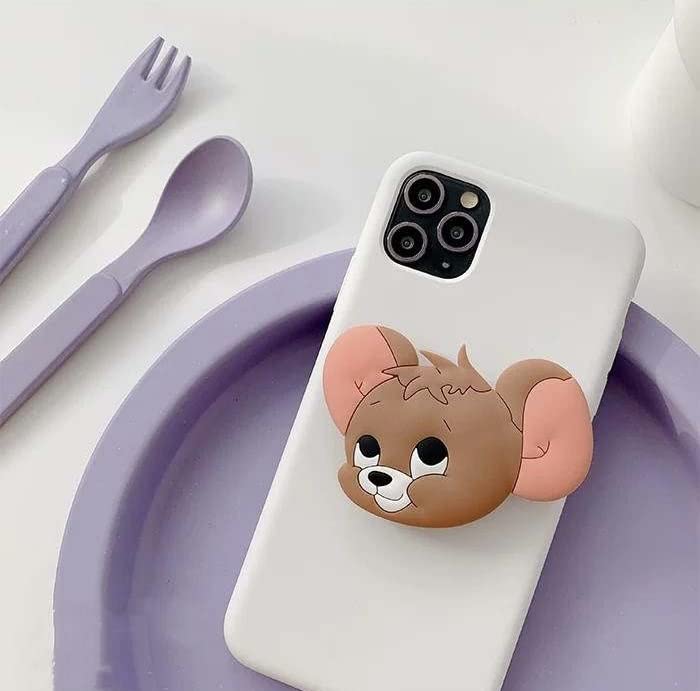 Image of Cute Anime Mobile Holder Grip & Stand for Phones, Finger Selfie Holder. Mobile Socket Grips for Smartphones, Designed for Kids and Teens.