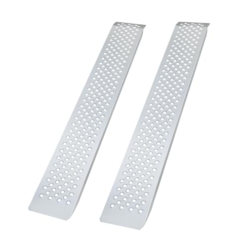 GETTKAOR Heavy Duty Steel Loading Ramps - 880 LbS Capacity Anti-Slip Shed Ramps with Locking Bolts...