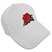 Rose Flower Embroidery Adjustable Structured Baseball Hat White