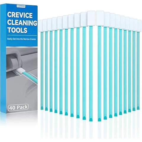 Lumkew 40pcs Crevice Cleaning Brush Tool, Disposable Toilet Brush for Toilet Seat Gaps, Crack and Crevice Cleaner Tools, Blue Cover